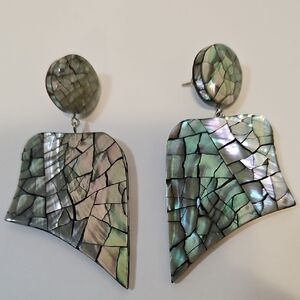 Iridescent Mosaic Drop Earrings